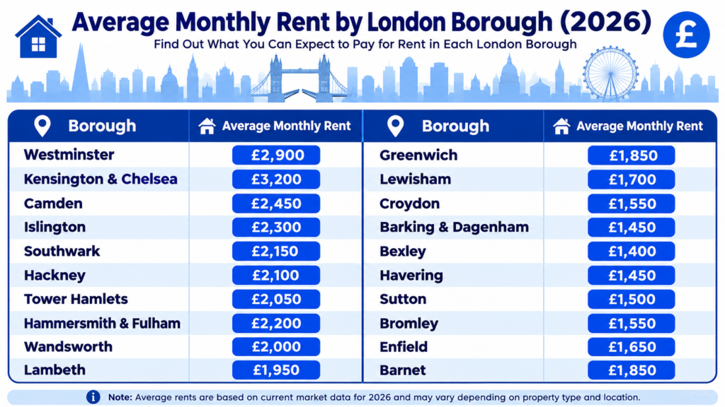Average Rent London 2026