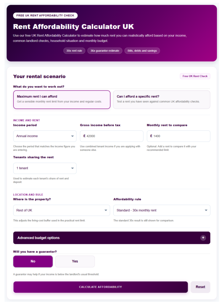 Rent Affordability Calculator Manchester